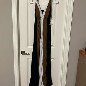 Connection 18 - black, brown and white maxi dress